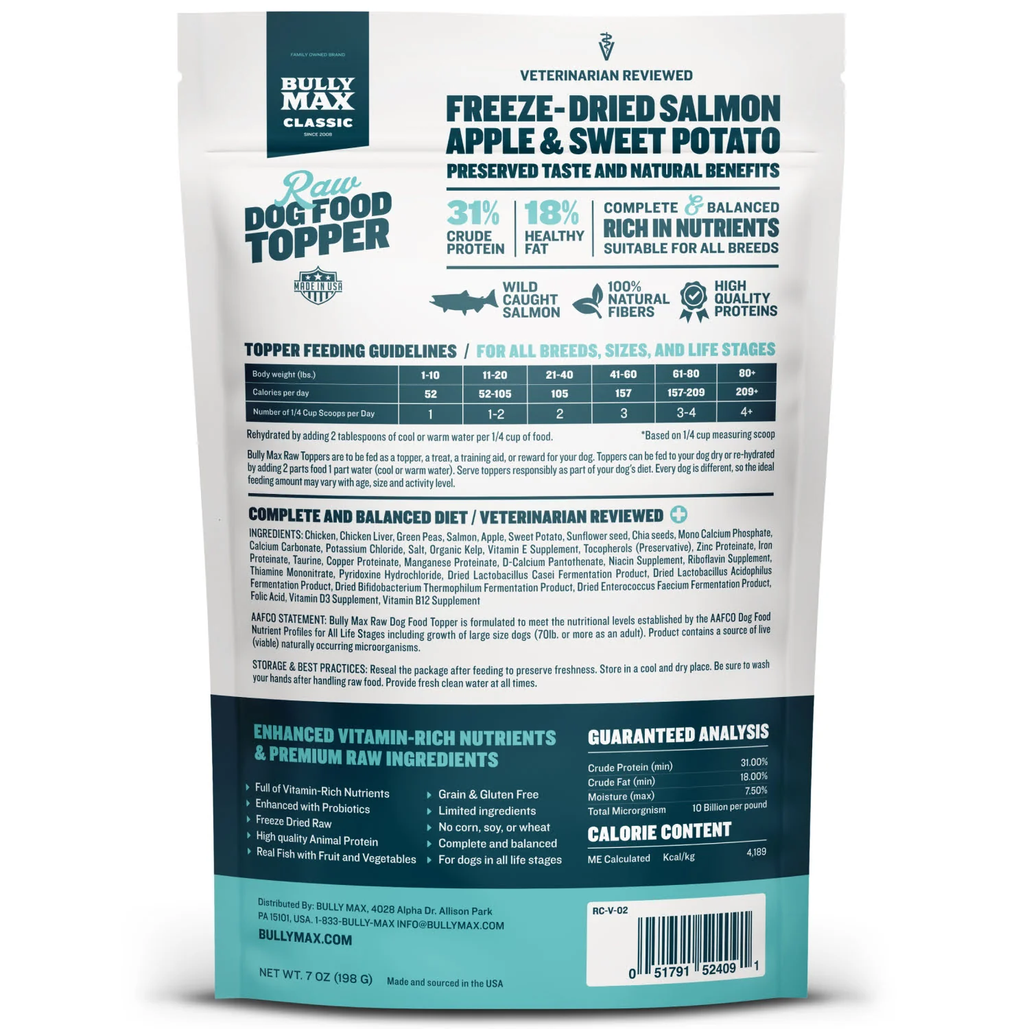 Bully Max Freeze-Dried Raw Dog Food Toppers Salmon Flavor - Image 6