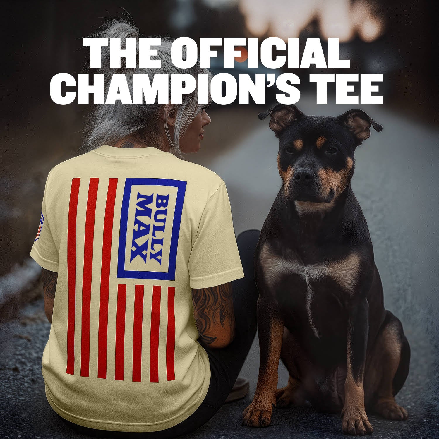 Bully Max USA Flag T-Shirt (Off White) - Image 3